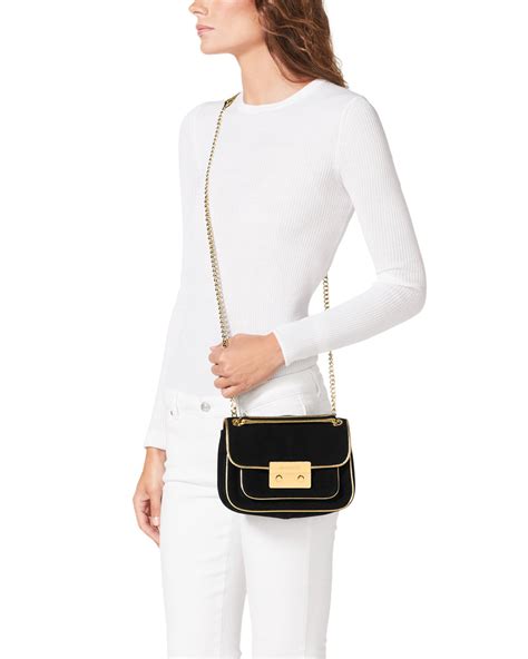 michael kors flap shoulder bag|Michael Kors suede shoulder bag.